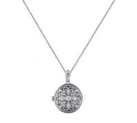 Diamonfire Silver White Zirconia Round Pendant P4613 - Premium