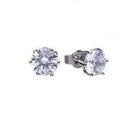 Diamonfire Silver White Zirconia Solitaire Earrings E5580 - Bold