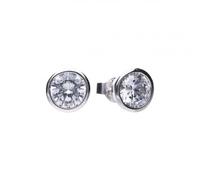 Diamonfire Silver White Zirconia Solitaire Earrings E5621