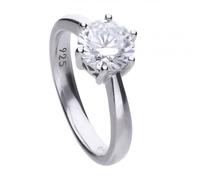 Diamonfire Silver White Zirconia Solitaire Ring R3622 - Polished - Size K - 16