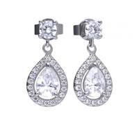 Diamonfire Silver White Zirconia Teardrop Shape Earrings E5594