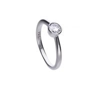 Diamonfire Sterling Silver Bezel Set 0.50ct CZ Solitaire Ring