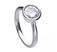 Diamonfire Sterling Silver Bezel Set 2ct CZ Solitaire Ring