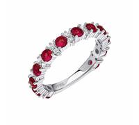 Diamonfire White Ruby Zirconia 3/4 Eternity Ring R3944 - Size 54 - Sterling Silver / Platinum Plated / Palladium Plated / Rhodium Plated / Zirconia