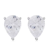 Diamonique 2ct Platinum Plated Choice of Cut Stud Earrings Sterling... EMERALD CUT ONE SIZE