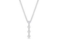 DIAMORE Elli DIAMONDS Necklace Women Basic Rod Geo Circle with Diamond (0.06 ct.) in 925 Sterling Silver