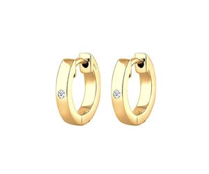DIAMORE Women's 925 Sterling Silver Round Diamond Hoop Earrings