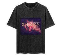 DIAN PIN KE Enigma The Fall of A Rebel Angel Vinyl Cd Cover Men and Women Vintage Washed Short Sleeve T-Shirt Streetwear Loose Casual Size S Black