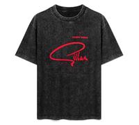 DIAN PIN KE Gillan Glory Road Men and Women Vintage Washed Short Sleeve T-Shirt Streetwear Loose Casual Size XXL Black
