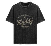 DIAN PIN KE Muddy Waters Keep The Blues Alive Vintage Streetwear T-Shirt Washed Unisex Tops Size XXL
