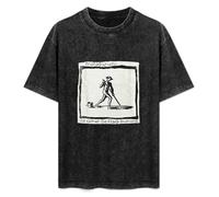 DIAN PIN KE Propagandhi I'd Rather Be Flag Burning Men and Women Vintage Washed Short Sleeve T-Shirt Streetwear Loose Casual Size M Black