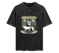 DIAN PIN KE Snatch Brick Tops Pig Farm Movie Vintage Short Sleeve Men Women T-Shirts Washed Cotton Size 3XL Black