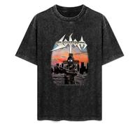 DIAN PIN KE Sodom Persecution Mania Men and Women Vintage Washed Short Sleeve T-Shirt Streetwear Loose Casual Size S Black