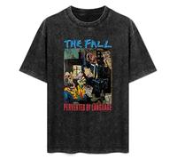 DIAN PIN KE The Fall Mark E Smith Perverted by Language Vinyl Cd Band Television B Vintage Streetwear T-Shirt Washed Unisex Tops Size M Black