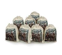 Dian Warrior Native American Feathered Chief 8 Pcs Drawstring Pouches Cute Jewelry Pouches Sachet Bag Gifts Bags for Party Home Supplies