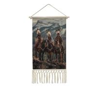 Dian Warrior Native American Feathered Chief Cotton And Linen Hanging Posters Personalized Wall Artwork Painting with Tassel for Home Decor
