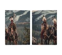 Dian Warrior Native American Feathered Chief Passport Holder PU Leather Passport Protective Cover Travel Wallet Accessories