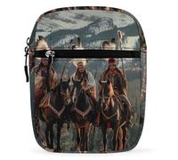 Dian Warrior Native American Feathered Chief Small Crossbody Bag Classic Shoulder Bag Mini Messenger Bags for Women Men