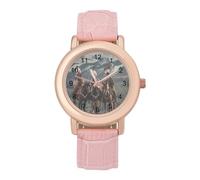 Dian Warrior Native American Feathered Chief Watches for Women PU Leather Strap Watch Analogue Quartz Wrist Watch