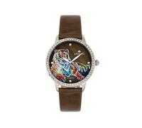 Diana Automatic Engraved MOP Leather-Band Watch Empress Olive One Size