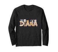 Diana Cat Trees - Personalized Cute Name Word Art Long Sleeve T-Shirt