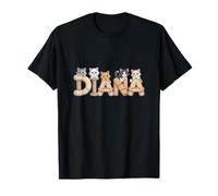 Diana Cat Trees - Personalized Cute Name Word Art T-Shirt