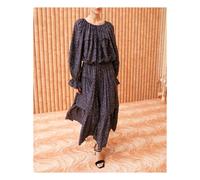 Diana Cotton and silk skirt Navy blue S / US 4