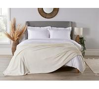 Diana Cowpe 100% Cotton Cellular Blanket/Bed Throw | Large Adult Blanket for Bed/Blanket for Sofa or Armchair | Pastel Colour Blankets Traditional CREAM Blanket Super King Size 230 x 285cm
