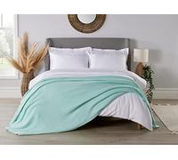 Diana Cowpe 100% Cotton Cellular Blanket/Bed Throw | Large Adult Blanket for Bed/Blanket for Sofa or Armchair | Pastel Colour Blankets Traditional MINT GREEN Blanket King Size 260 x 230cm