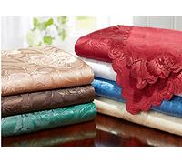 Diana Cowpe 135X180cm RECTANGLE BROWN DAMASK ROSE JACQUARD TABLECLOTH
