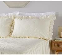 Diana Cowpe 2 Pillow Shams to match IVORY Bedspread - Supersoft Quilted Traditional / *Made in UK*