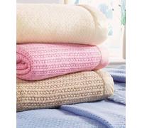 Diana Cowpe Cellular Wool Blankets Beige Kingsize