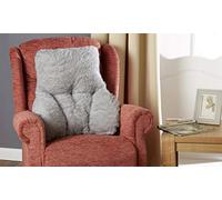 Diana Cowpe Fleece Back Support Cushion (Grey) Posture Therapy Cushion/Fleece Back Pillow - Lumbar/Orthopaedic Armchair Support & Pain Relief - T-Shaped Cushion for Reading, TV - MADE IN UK