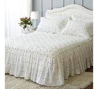 Diana Cowpe Kingsize Traditional Rosebud Floral Flower Fitted Bedspread With 2 Matching Pillow Shams 152cm x 210cm With 56cm Drop