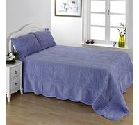 Diana Cowpe Single Lavender Fleece Lottie 1.5 Tog Summer Lightweight Bedspread Set 188cm x 264cm INC 1 Pillow Sham