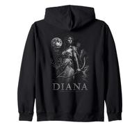 Diana Moon and Goddess Roman Huntress Warrior Myth Zip Hoodie