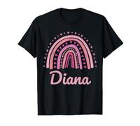 Diana Name Personalized Funny Women Pink Rainbow Diana Value Graphic T-Shirt