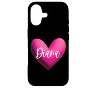Diana Pink Name Heart Love Woman Girl Friend Personalized Case for iPhone 17