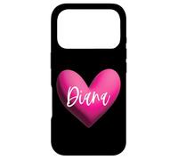 Diana Pink Name Heart Love Woman Girl Friend Personalized Case for iPhone 17 Pro