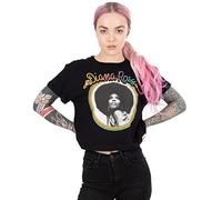 Diana Ross Cropped T-Shirt for Women | Ladies Greatest Hits Band Short Sleeve Pop Rock Tee | Music Gifts Merchandise XL Black
