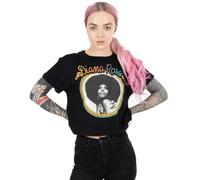 Diana Ross Womens Black Character Cropped Short Sleeved T-Shirt - Small