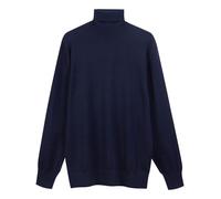 Diana Studio, Men's 100% Extra Fine Merino Wool Plain Long Sleeve Crew Neck Jumper, Blue, S