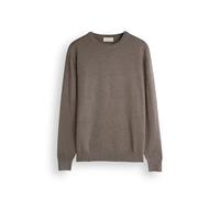 Diana Studio, Men's Basic Crew Neck Pullover 100% Extra Fine Merino Wool Plain Long Sleeves, Beige, M