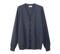 Diana Studio - Men's Grey Basic Cardigan, 100% Merino Wool, Long Sleeves, Size XL, Regular Fit, Grey, XL-3XL