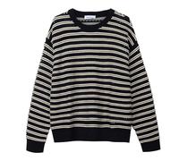 Diana Studio, Perforated Crew Neck in Knit - Men, 100% Cotton, Long Sleeves, Boxy Fit, Black/Grey/Green, M