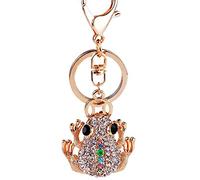 DianaL Boutique Beautiful Lucky Money Frog Toad with Coin Key Chain Keychain Keyring Key Ring Purse Charm Multicolor Crystals