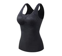 DianD Sleeveless Thermal Vests for Women UK Sale Clearance,Ladies V Neck Thermal Underwear Top with Lace Base Layers Heat Holder Autumn Winter Camisoles & Vests Ladies Size 12-24