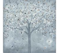Diane Demirci Glistening Leaves Canvas Print Grey/white/brown (60Cm X 60Cm)