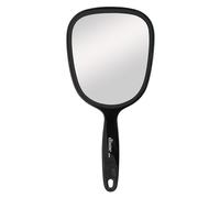 Diane Oval Hand Mirror - 1X Magnification, Wall Mount, Salon Mirror, 5" x 11", Black