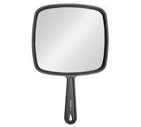 Diane Professional Quality Hand Mirror, Single Sided Hand Held Mirror with Handle for Salon, Barber, Vanity, Grooming, Shaving, and Travel, Medium, 7.5" x 10.75", Black